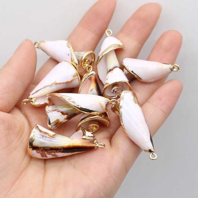 Natural Shell White Snail Pendants Necklace No Chain Shell Conch